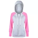 Raglan Sleeve Two Tone Drawstring Hoodie - Gray