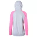 Raglan Sleeve Two Tone Drawstring Hoodie - Gray