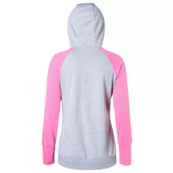 Raglan Sleeve Two Tone Drawstring Hoodie - Gray