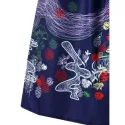 Retro Printed High Waist Swing Dress - Deep Blue