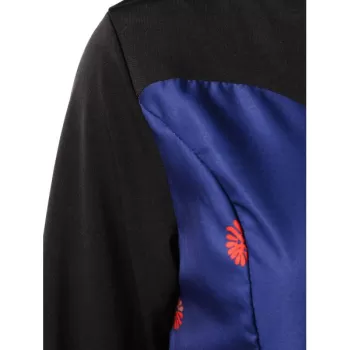 Retro Printed High Waist Swing Dress - Deep Blue