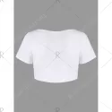 Rhinestone Decor Crop Top - White