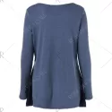 Ribbed Asymmetrical Blouse - Azure Blue