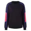 Ribbed Color Block Sweatshirt - Black