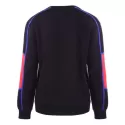Ribbed Color Block Sweatshirt - Black