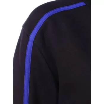 Ribbed Color Block Sweatshirt - Black