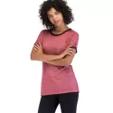 Round Neck Short Sleeve Basic T-shirt - Blush Red