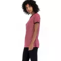 Round Neck Short Sleeve Basic T-shirt - Blush Red