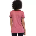 Round Neck Short Sleeve Basic T-shirt - Blush Red