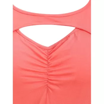 Ruched Bust Long Sleeve Slim Fit T-shirt - Bean Red