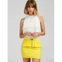 Ruffle Belt Insert Mini Fitted kirt - Yellow