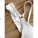 Ruffle Detail Low Waisted Bikini Set - White