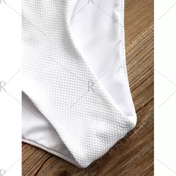 Ruffle Detail Low Waisted Bikini Set - White