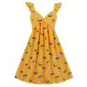 Ruffle Floral A ine Dress - Bee Yellow