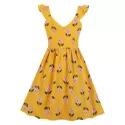 Ruffle Floral A ine Dress - Bee Yellow