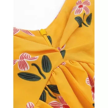 Ruffle Floral A ine Dress - Bee Yellow