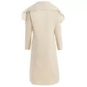 Ruffle-front Drape Coat - Beige