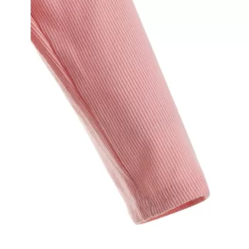 Ruffled Cutout Shoulder Tee - Pig Pink