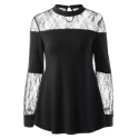 See Through Floral ace T-shirt - Black