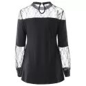 See Through Floral ace T-shirt - Black