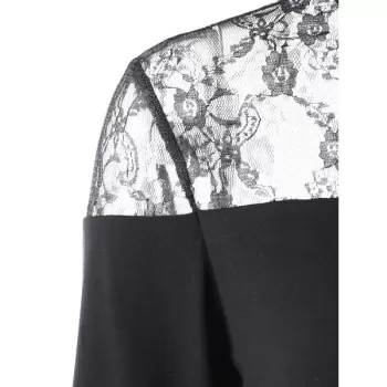 See Through Floral ace T-shirt - Black