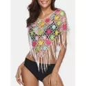 See Through Fringe Insert Cover Up - White One