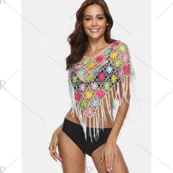 See Through Fringe Insert Cover Up - White One