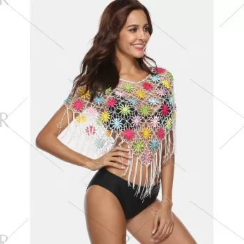 See Through Fringe Insert Cover Up - White One