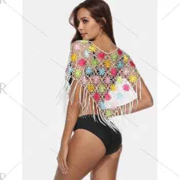 See Through Fringe Insert Cover Up - White One