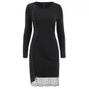 Sequined Sheath Dress - Black