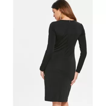 Sequined Sheath Dress - Black