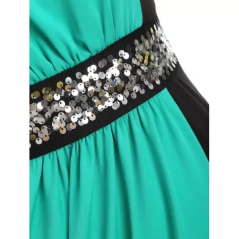 equins kew Neck Bodycon Dress - Macaw Blue Green