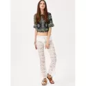 Sexy Lace See-Through Solid Color Pants For Women - White