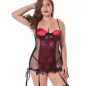 Sexy See-Through Sleepdress Babydoll Lingeries - Red