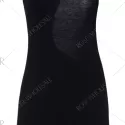 Sexy Style Jewel Neck Asymmetrical Backless Sleeveless Dress For Women - Black