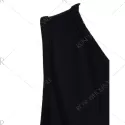 Sexy Style Jewel Neck Asymmetrical Backless Sleeveless Dress For Women - Black