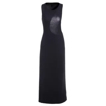 Sexy Style Jewel Neck Asymmetrical Backless Sleeveless Dress For Women - Black