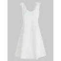 Sexy V-Neck Sleeveless Laciness Backless Women's Dress - White
