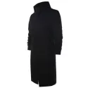 Shawl Collar Long Sleeve Coat - Black