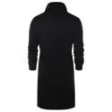 Shawl Collar Long Sleeve Coat - Black