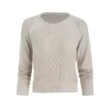 Sheer esh Insert Pullover Sweater - Beige