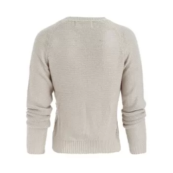 Sheer esh Insert Pullover Sweater - Beige