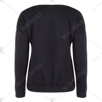 Sherpa Fleece Christmas Sweatshirt - Black