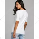 hort leeve Bra Print T-shirt - White