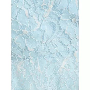 Shoulder Cut Skirted Lace Blouse - Light Blue