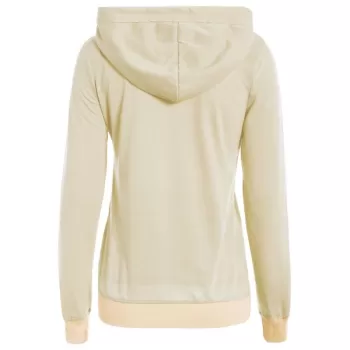 Simple ong Sleeve Hooded Pocket Design Women's Hoodie - Apricot