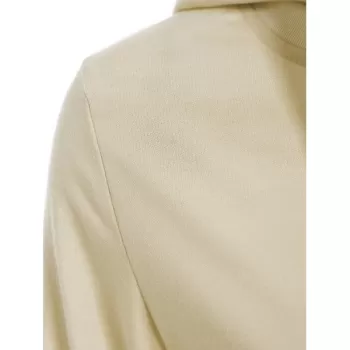 Simple ong Sleeve Hooded Pocket Design Women's Hoodie - Apricot