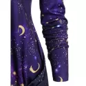 Skew Neck Halloween Star oon Printed Asymmetric Sweatshirt - Purple