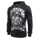 Skull Snake Print Pouch Pocket Pullover Hoodie -