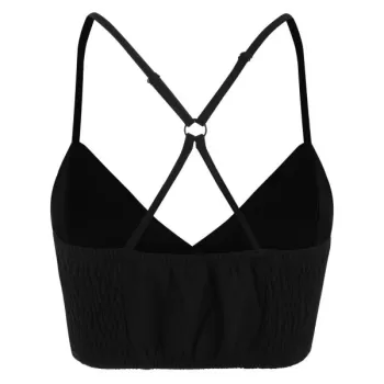 Sleeveless Smocked Crop Top - Black